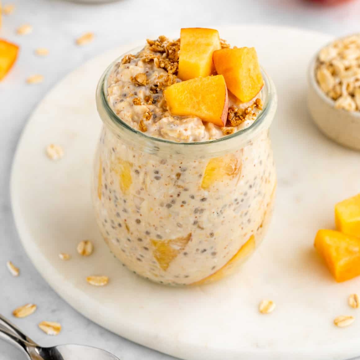 Peaches n Cream Overnight Oats