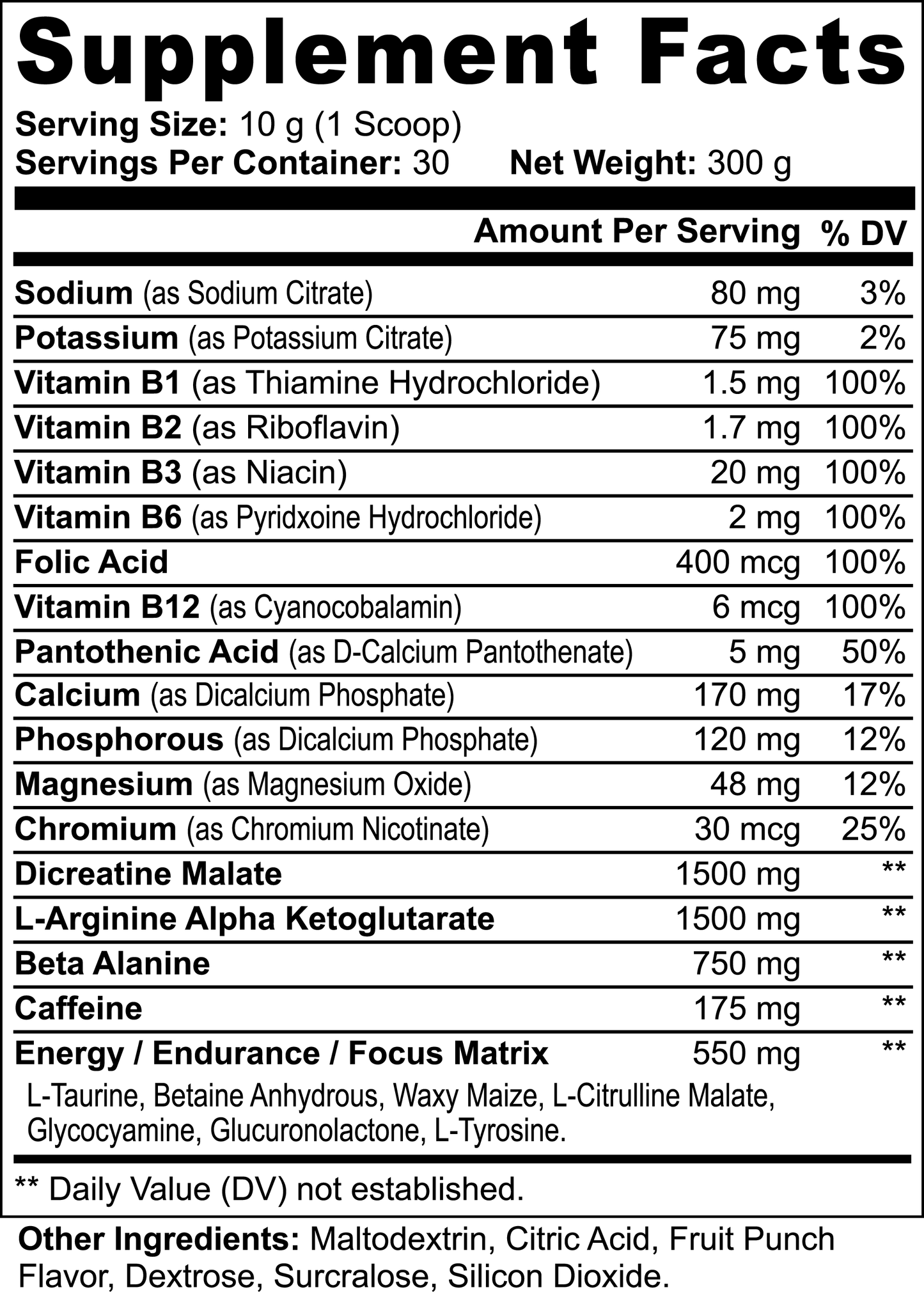 Ignite Pre-Workout Powder (Fruit Punch)