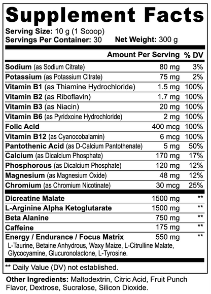 Ignite Pre-Workout Powder (Fruit Punch)