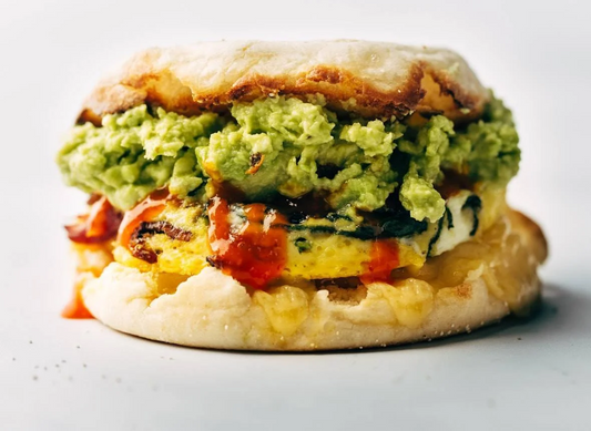 Bacon, Egg, Cheese & Guacamole Breakfast Sandwich